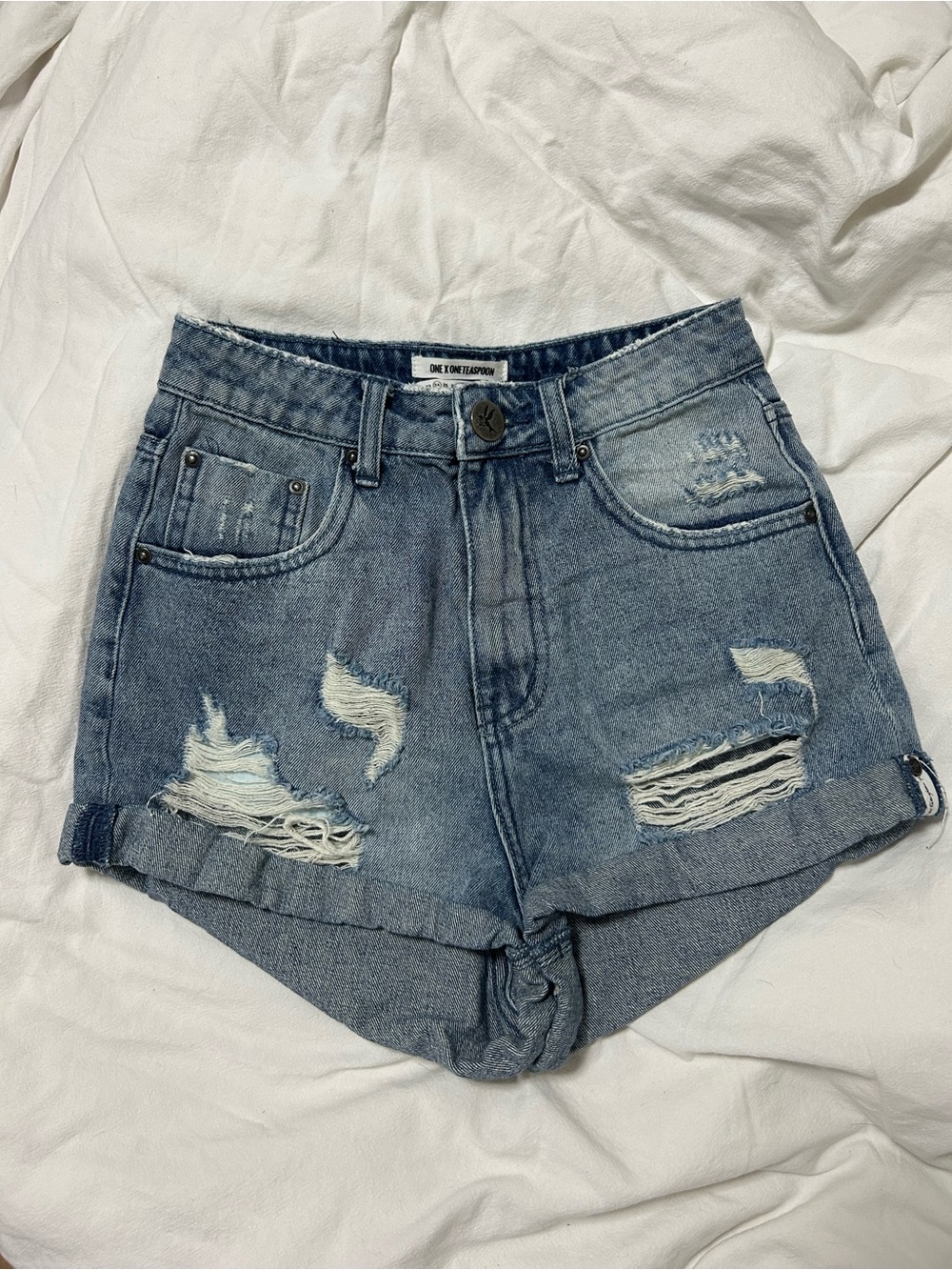 One Teaspoon Bandits High Waisted Denim Short Size 24